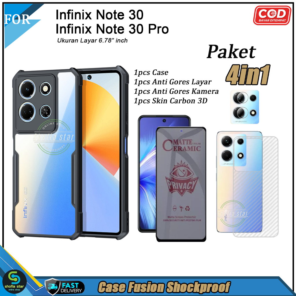 Jual Paket 4in1 Case Infinix Note 30 40 4G 5G Note 30 Pro Softcase ...