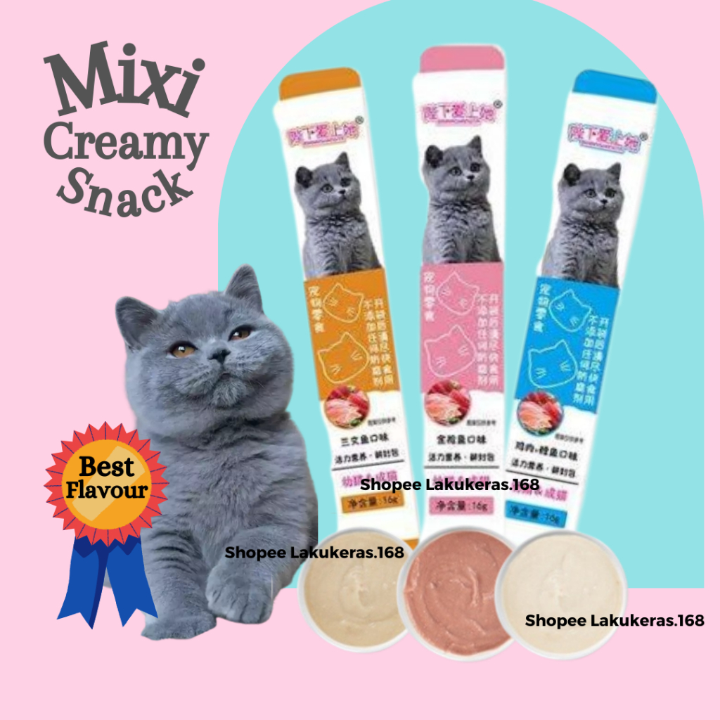 Jual Mixi Creamy Snack Strip/ Snack Kucing Cemilan Sehat Kucing ...