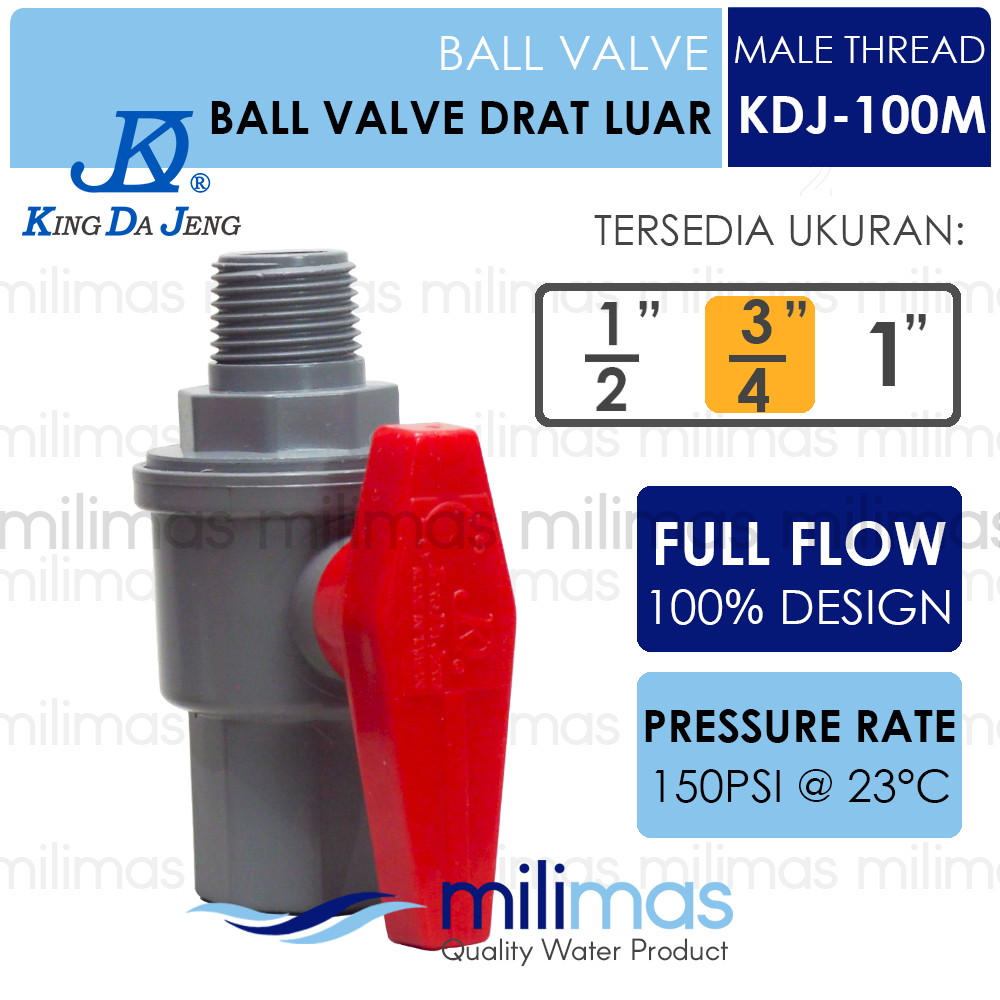Jual KDJ Ball Valve Sok Drat Luar - Male Thread Ball Valve PVC | Shopee ...