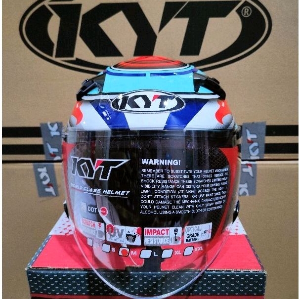 Jual KYT VENOM OPEN JUNIOR RESTART AQUA BLUE (Helm Anak/Remaja