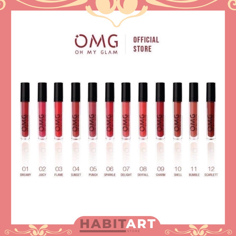 Jual OMG Oh My Glam Matte Kiss Lip Cream 3,5 Gram | Shopee Indonesia