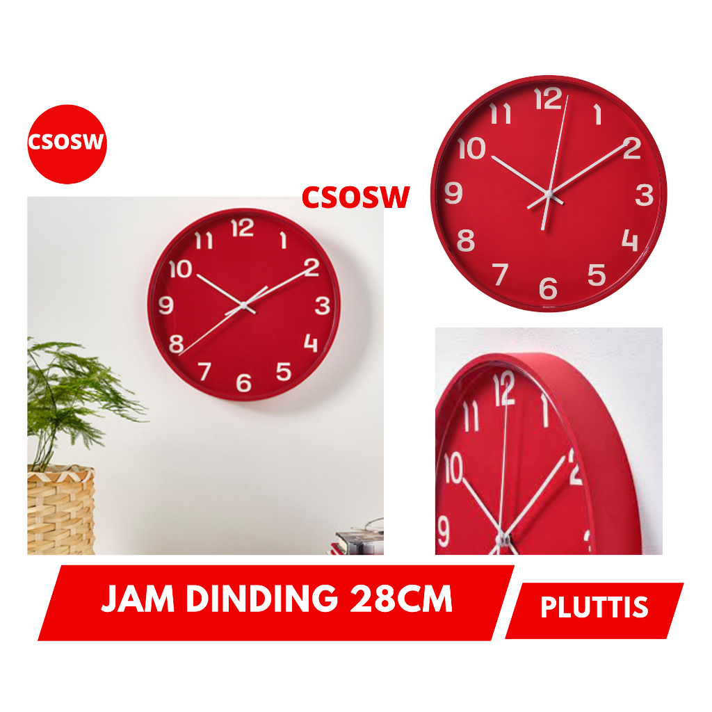 Jual PLUTTIS Jam Dinding Minimalis Diameter 28Cm Wall Clock | Shopee ...