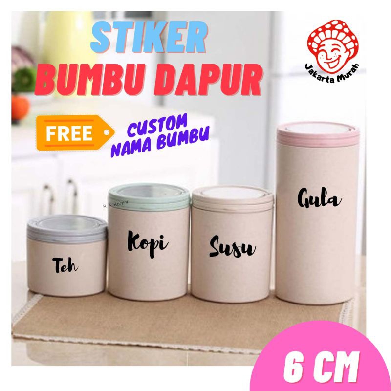 Jual Cutting Sticker Pantry Label Stiker Toples Stiker Bumbu Dapur Tinggi Cm Shopee