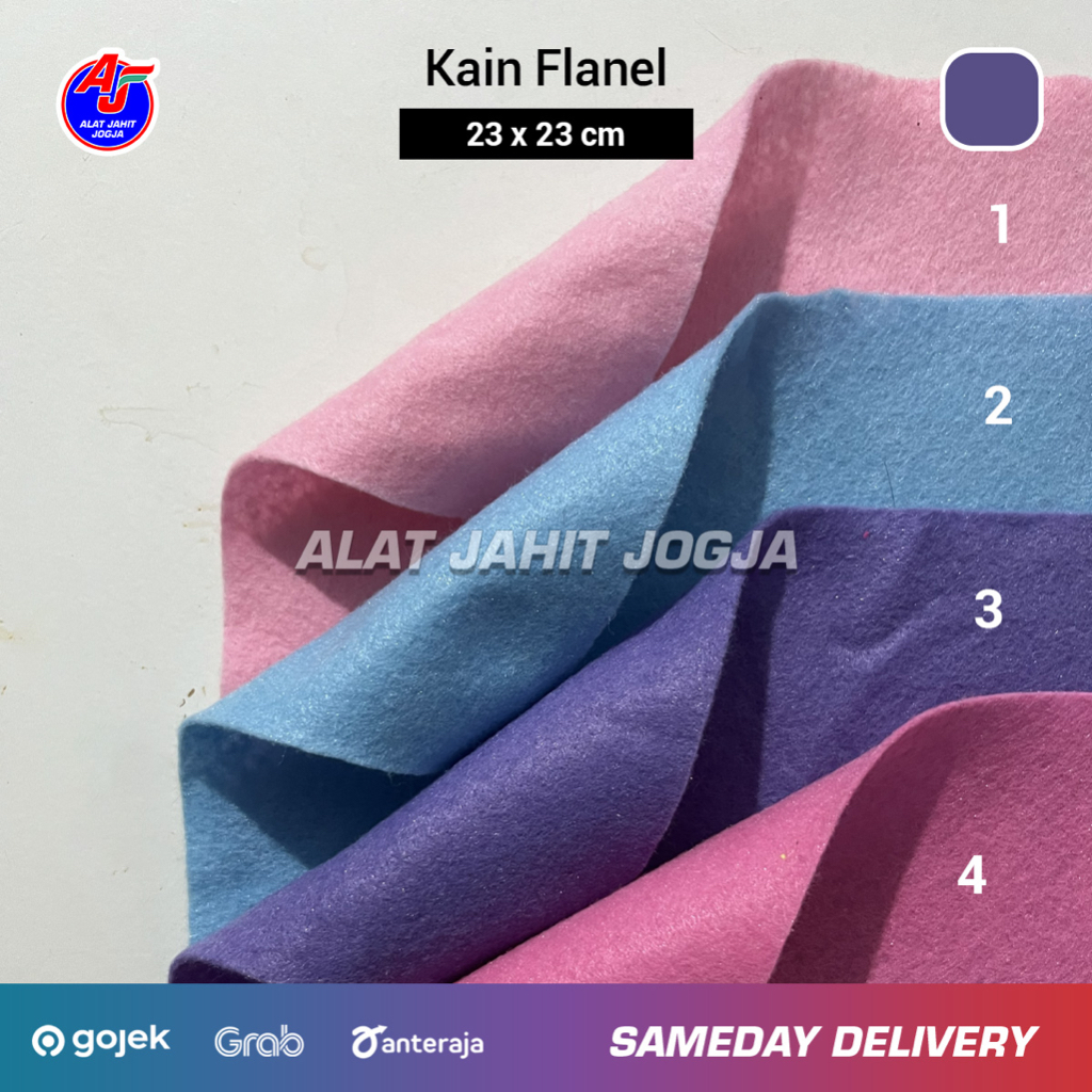 Jual KAIN FLANEL WARNA METERAN 23 CM 100 CM HIJAU ABU-ABU PUTIH