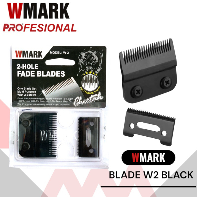 Jual WMARK PROFESIONAL FADE BLADE WMARK W2 BLACK STAGGER TOOTH | Shopee ...