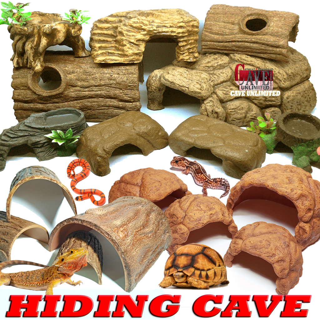 Image showcasing Jual HIDING CAVE PLACES RUMAH GOA REPTILE KURA KURA DARAT SULCATA ...