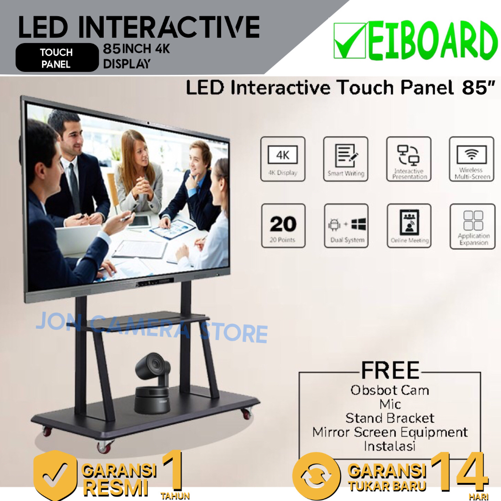 Jual Eiboard LED Interactive Touch Panel 85 inch Layar interaktive 4K ...