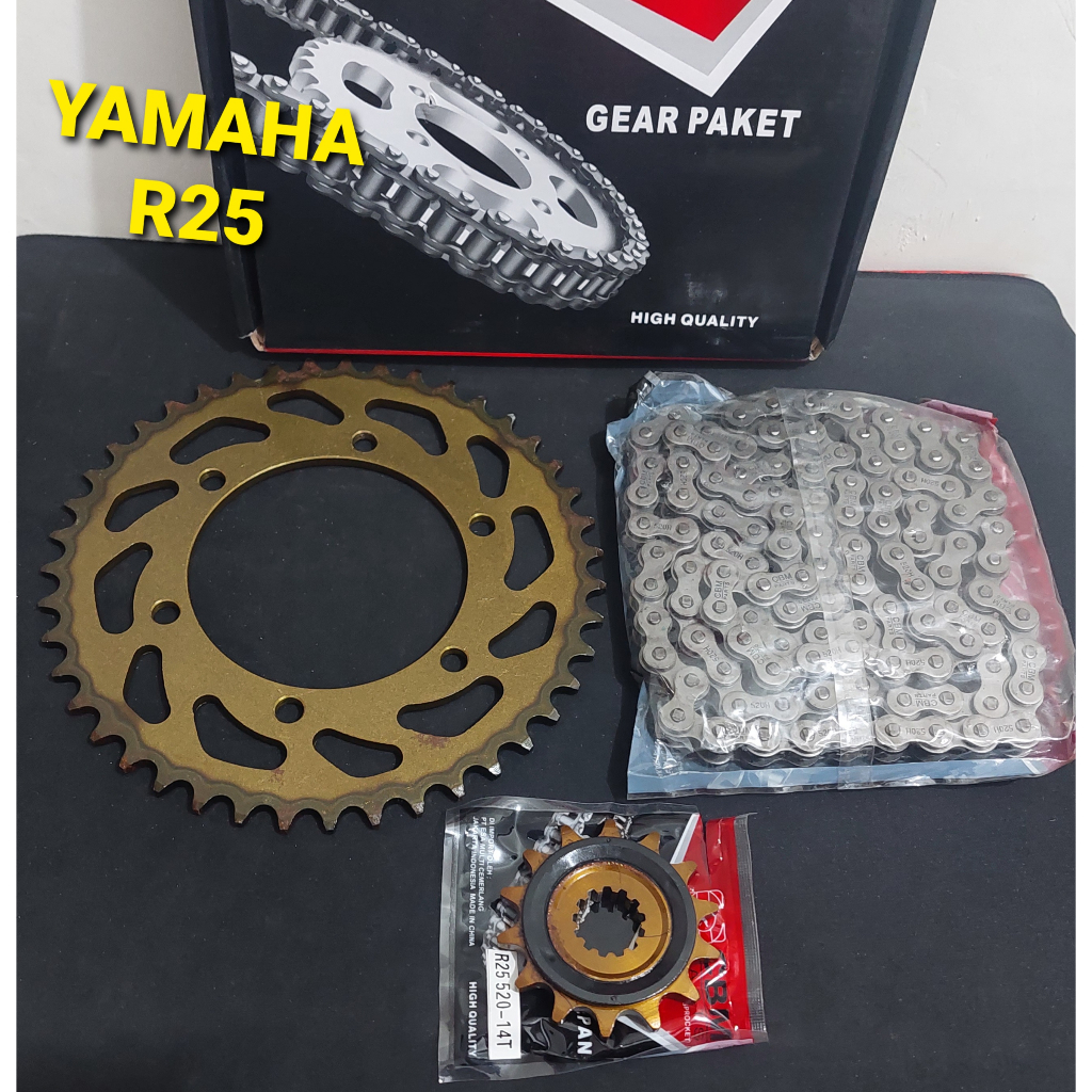 Jual Ger Gear Gir Set Paket Yamaha R25 R 25 MT 25 MT25 14T 43T 520H 112L Baja Sepuhan Shopee