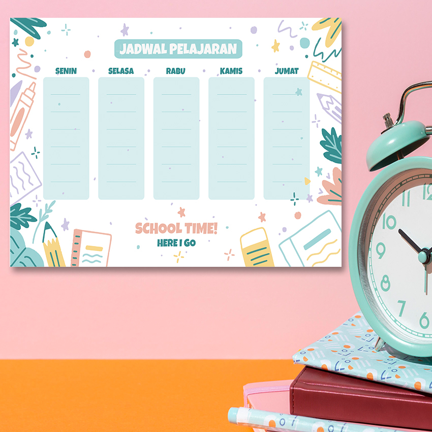 Jual Jadwal Pelajaran Free Spidol sudah di laminasi bisa di hapus ...