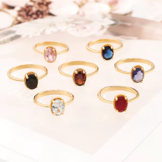 Hyl Jewelry 173J Cincin Titanium Wanita Emas Muda Anti Karat Asli Silver Emas Couple Dewasa Dan Luntur Logam Asesoris