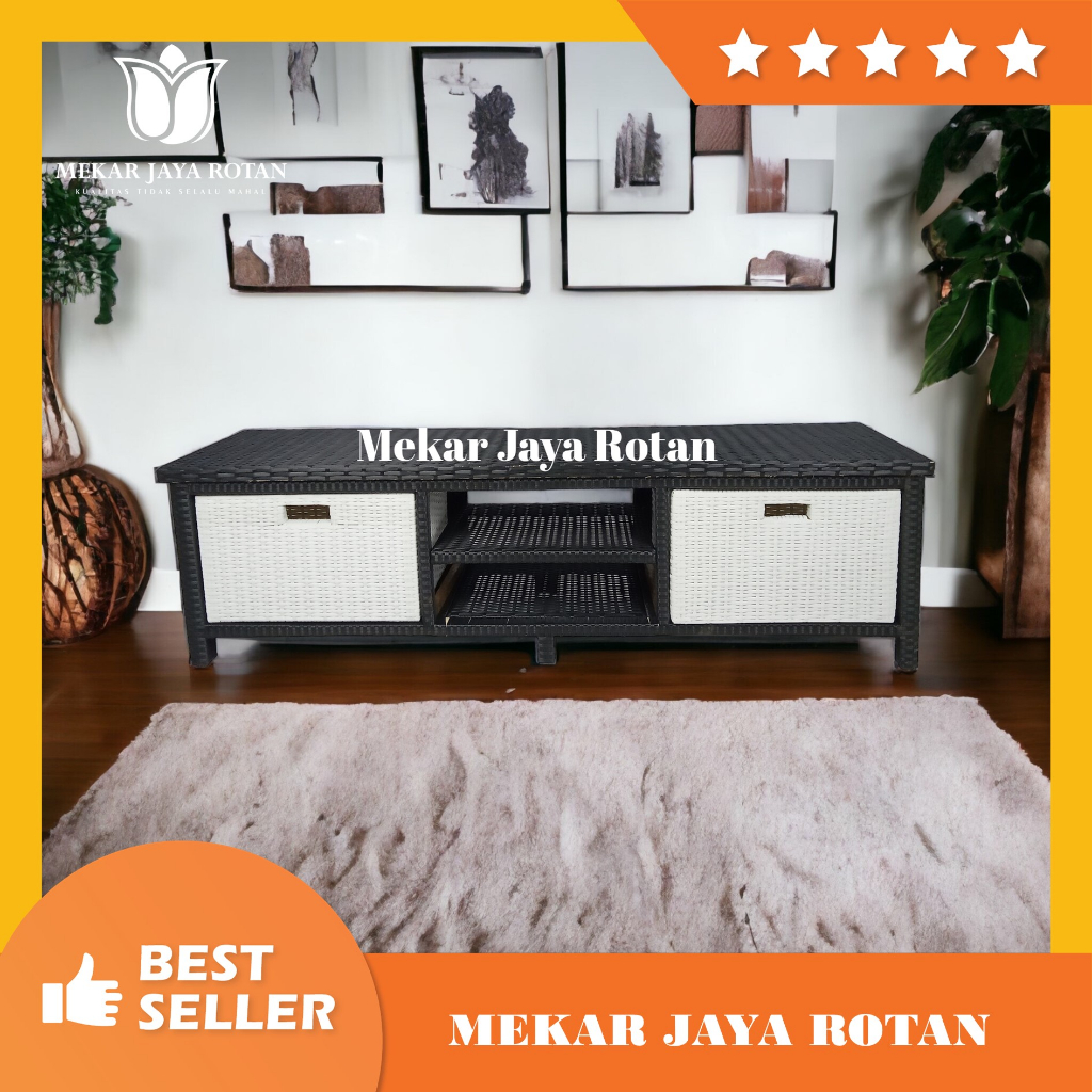 Jual Rak TV/ meja TV rotan sintetis cocok untuk Tv tabung/TV LED ...