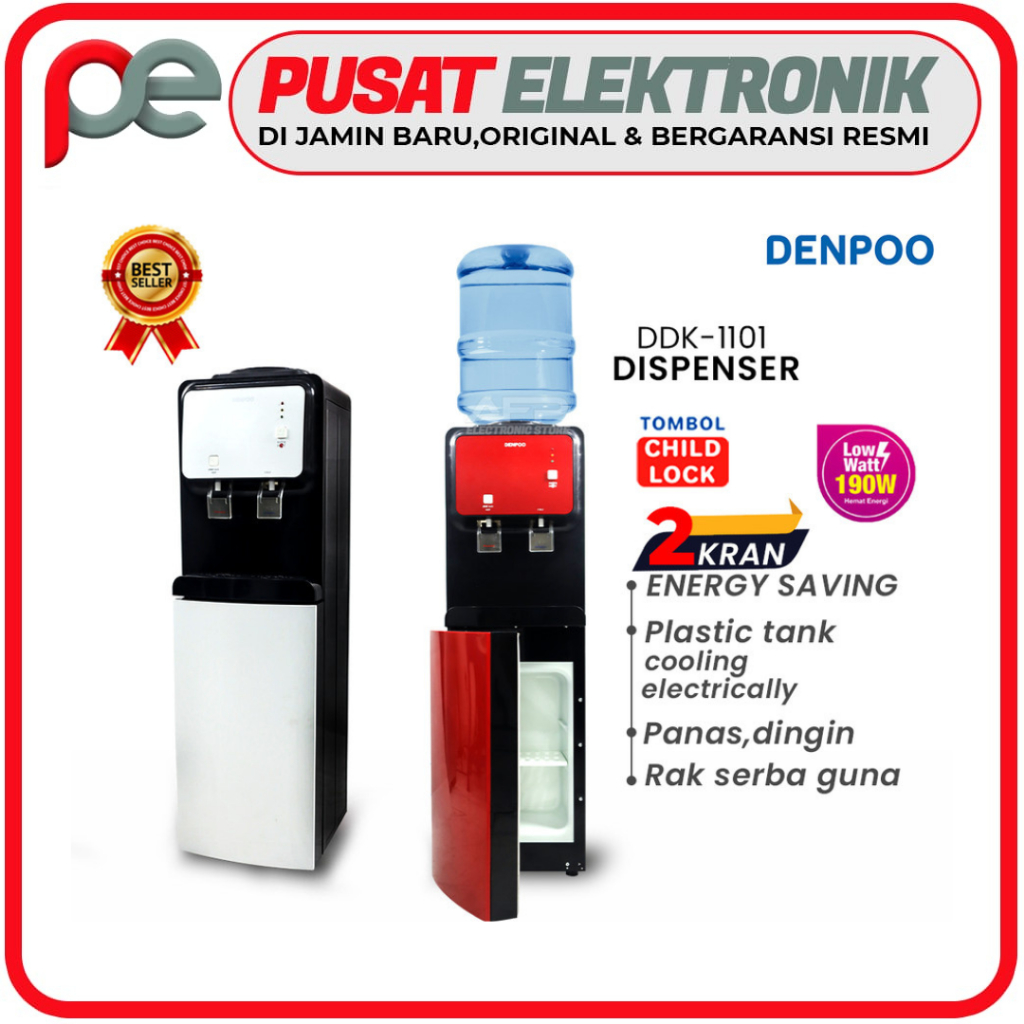 Jual Dispenser Air Galon Atas Dengan Rak Bawah Denpoo Ddk Shopee Indonesia