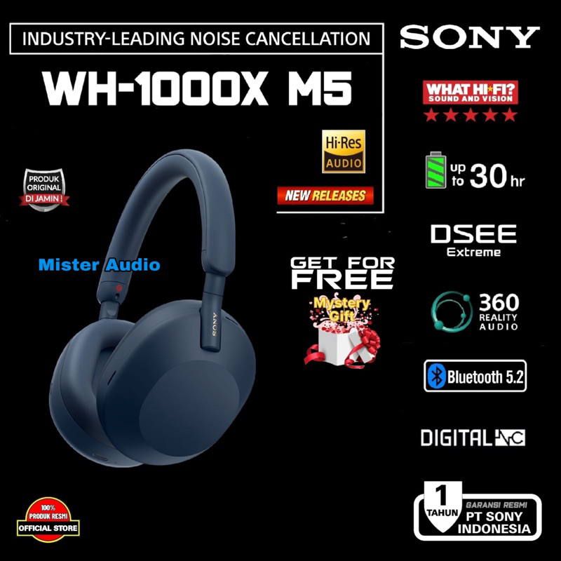 Sony WH 1000XM5 WH1000XM5 Noise-Canceling Wireless Over-Ear Headphones