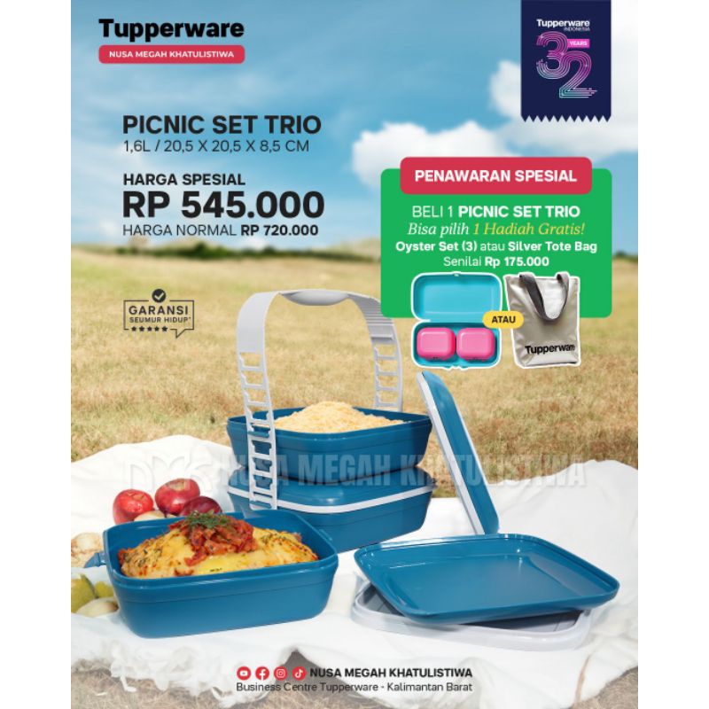 Jual Tupperware Picnic Set Trio With Gift ( BEBAS PILIH HADIAH