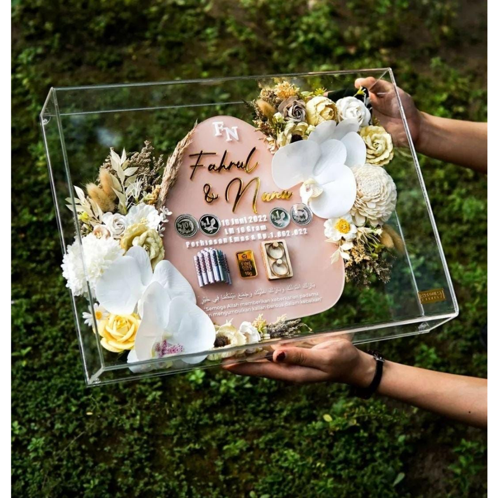 Jual Custom Box Akrilik Sliding Mahar Pernikahan Ukuran 40 x 30 x 6 cm ...