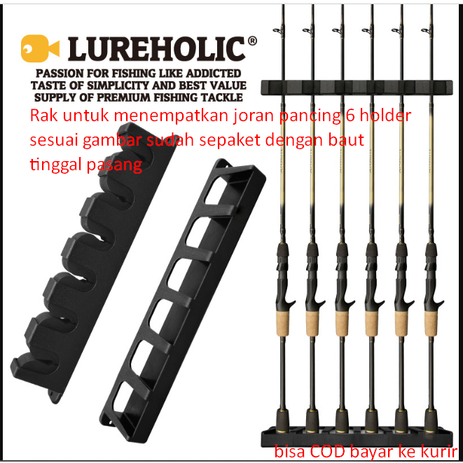 LUREHOLIC Fishing Vertical 6-Rod Rack Fishing Pole Holder Rod