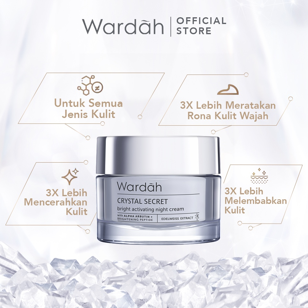 Jual Wardah Crystal Secret Bright Activating Night Cream - Krim Malam ...