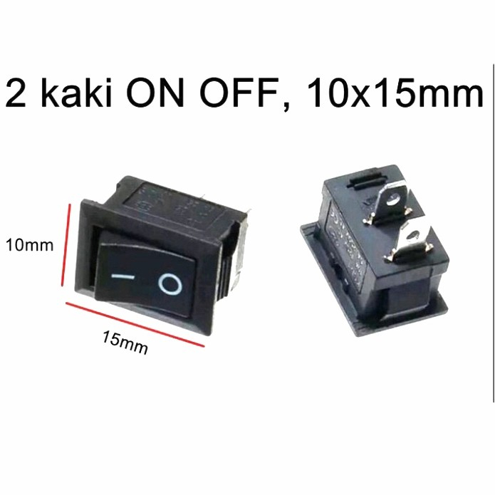 Jual Rocker Switch Saklar On Off kecil 2pin 2kaki 10x15mm | Shopee ...