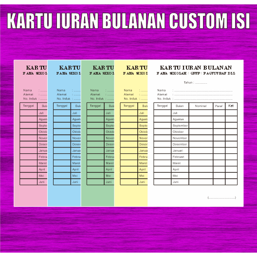 Jual Kartu Iuran Bulanan Custom Baca Deskripsi Penting Shopee Indonesia