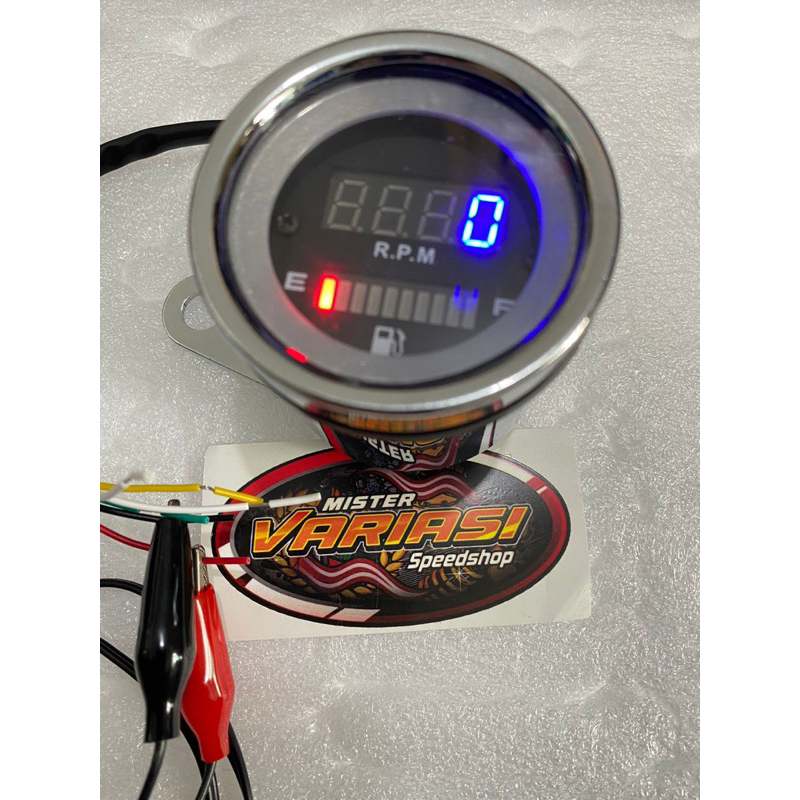 Jual [READY STOCK] Rpm digital Plus Amper Bensin Led Model Bulat Chrome ...