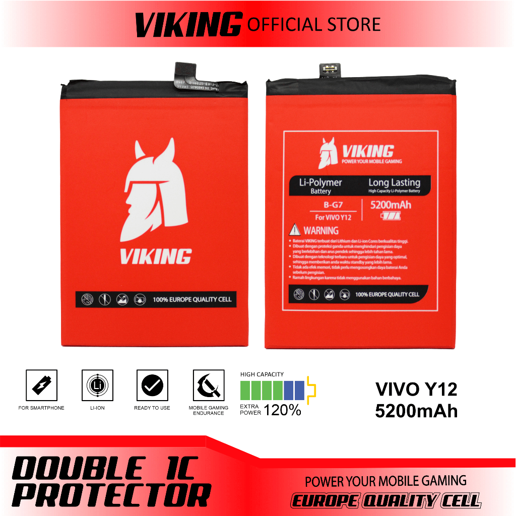 Jual VIKING Baterai Vivo Y12 - Y15 - Y17 - Z1 Pro B-G7 Double Power ...