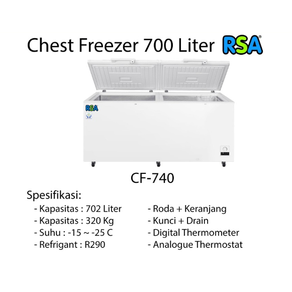 Jual RSA Chest Freezer 702 Liter Box Freezer CF 740 CF-740 Cooler Box ...