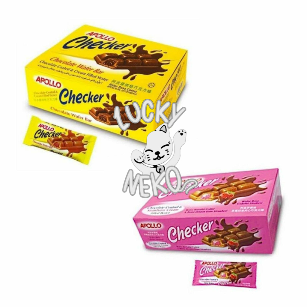 Jual Apollo Checker Wafer Chocolate / snack import / wafer coklat ...