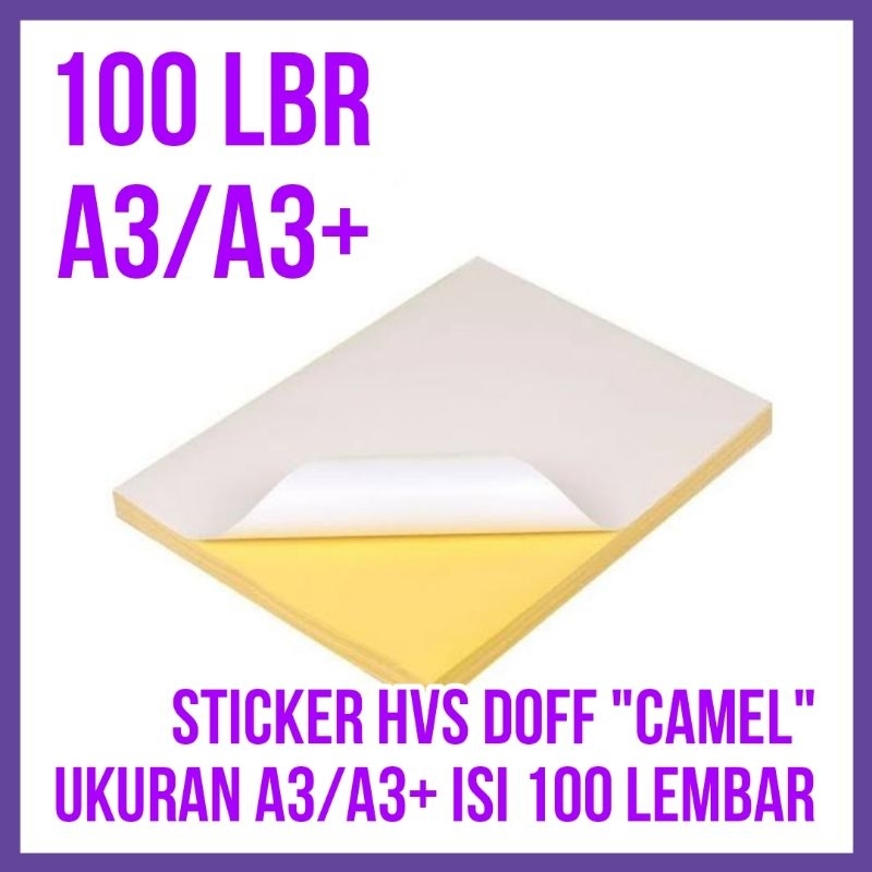 Jual [100 LEMBAR] Kertas Sticker HVS Doff CAMEL ukuran A3/A3+ | isi 100 ...