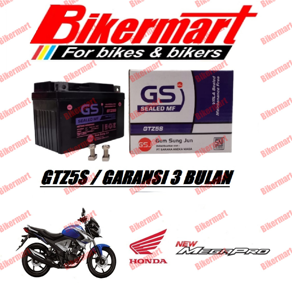 Jual Aki Motor Honda New Megapro Monoshock GTZ5S Accu Kering MF