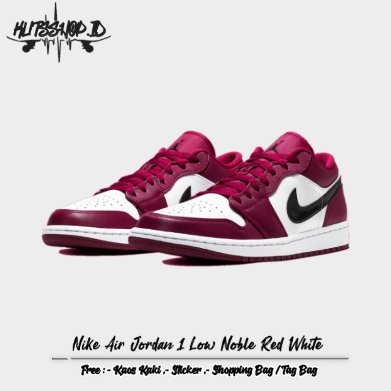 Jual Sepatu Nike Air Jordan 1 Low Noble Red White BNIB Shopee Indonesia