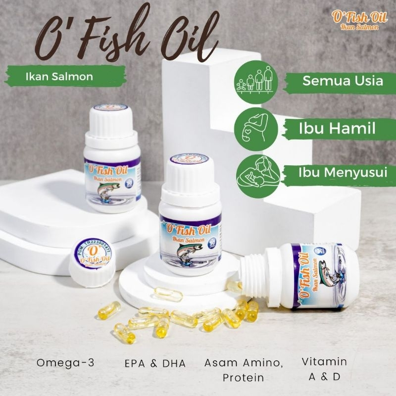 Jual O FISH OIL 30 Kapsul Minyak Ikan Salmon Izin BPOM Omega 3 OFISH