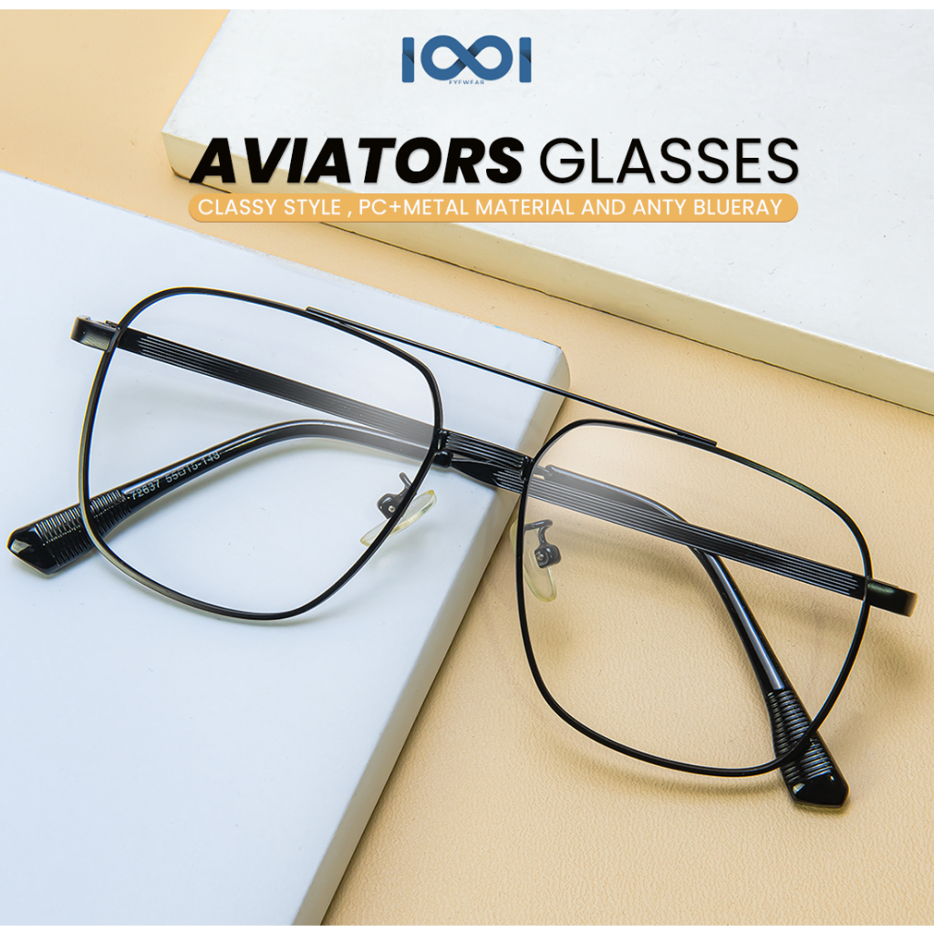 Jual IOOI Eyewear - Kacamata Aviators Metal PC Fashion Pilot Lensa Anti ...