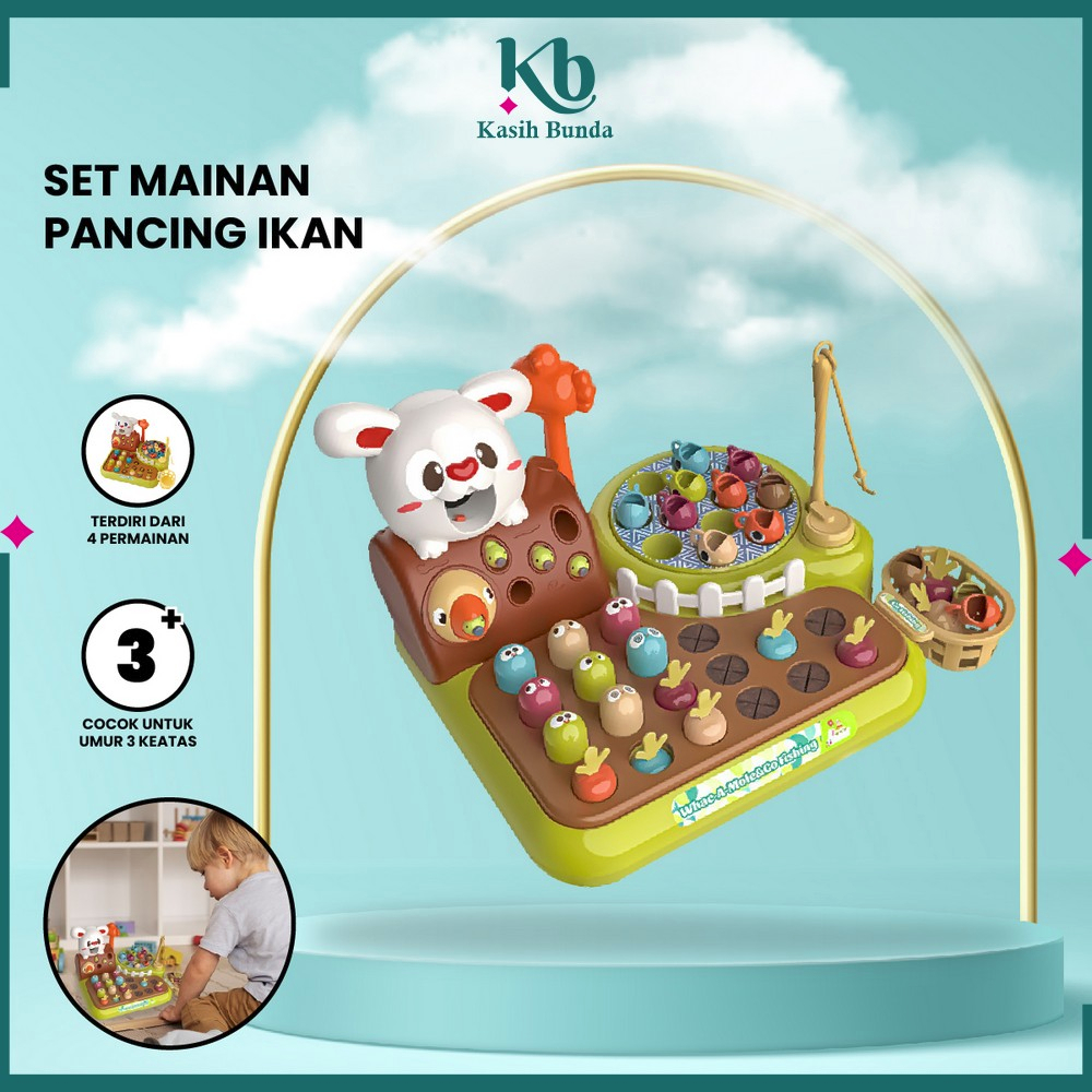 Jual Whack A Mole Mainan Edukasi 4IN1 Rabbit Farming Game / Fishing Kids  Game Set Montessori Anak / Mainan Pancing Ikan Toys Kids Import BUNDA M320