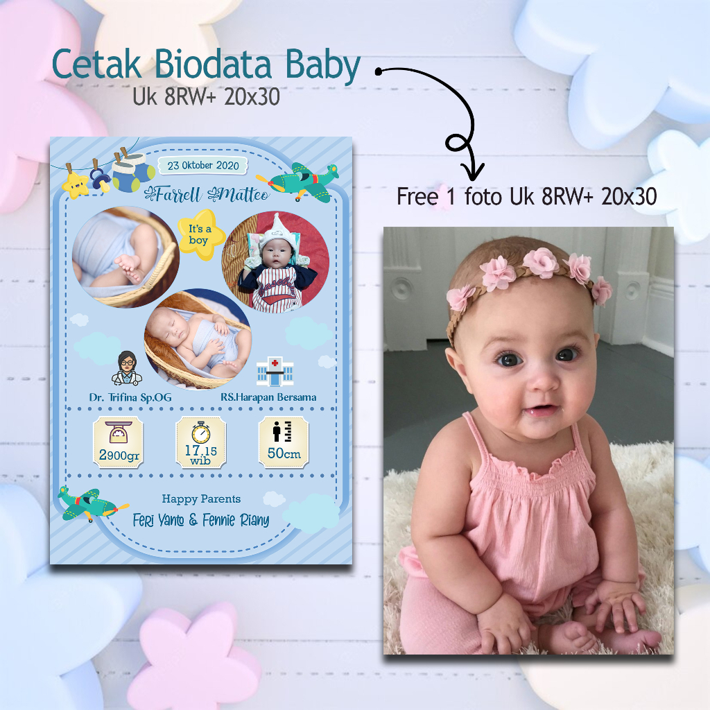 Jual Biodata Baby Custom,Bebas Design,Free Design | Shopee Indonesia