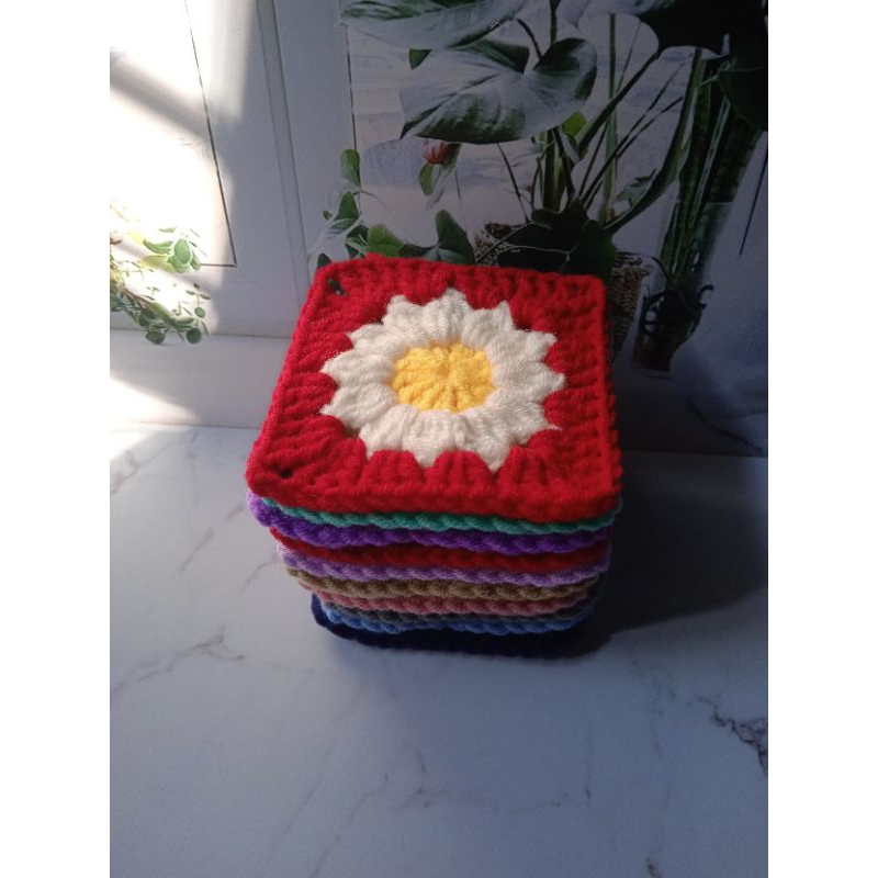 Jual Granny Square Bunga Daisy, Tatakan Gelas | Shopee Indonesia