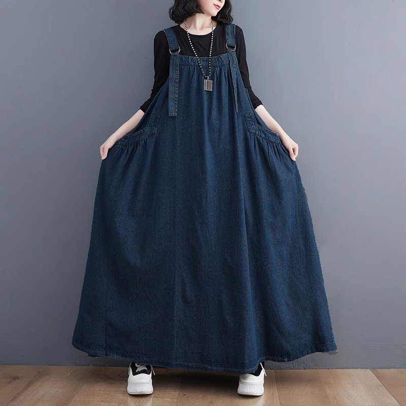 Jual LC300 Premium Oversized Jeans Jumpsuit Rok Polos | Shopee Indonesia