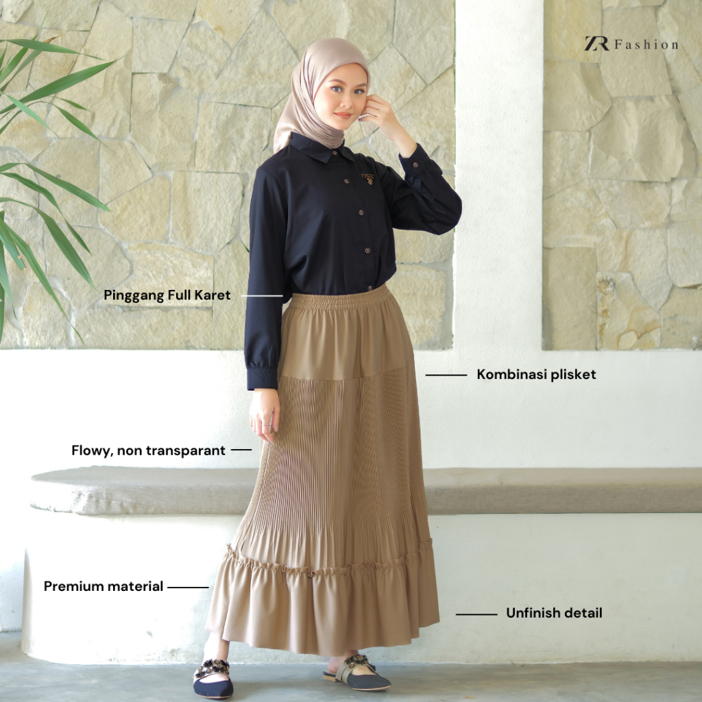 Jual Rok Polos Plisker Adeola By ZR Fashion | Shopee Indonesia