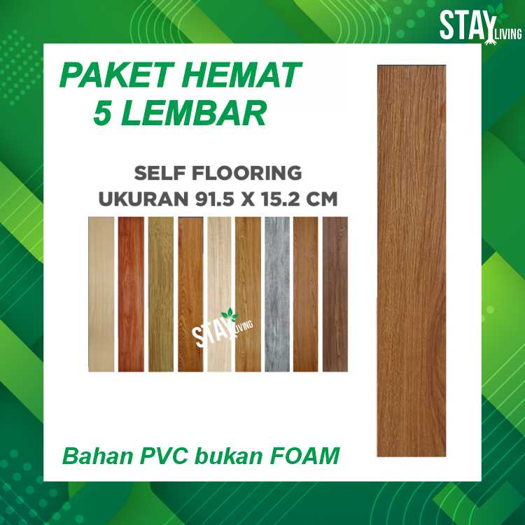 Jual [PAKET 4 Lembar] Stiker Lantai Vinyl 91.4cm x 15.2cm Wallpaper ...