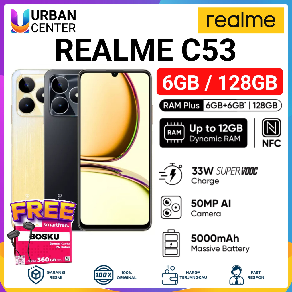 Hp Realme C53 NFC Ram 6GB Internal 128GB Garansi Resmi