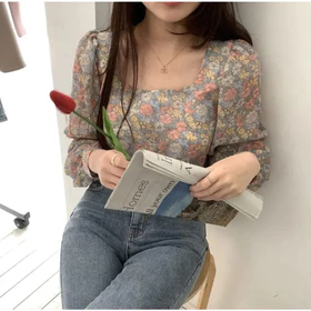 Stevani Margaritha Blouse Floral Premium Korean Blouse