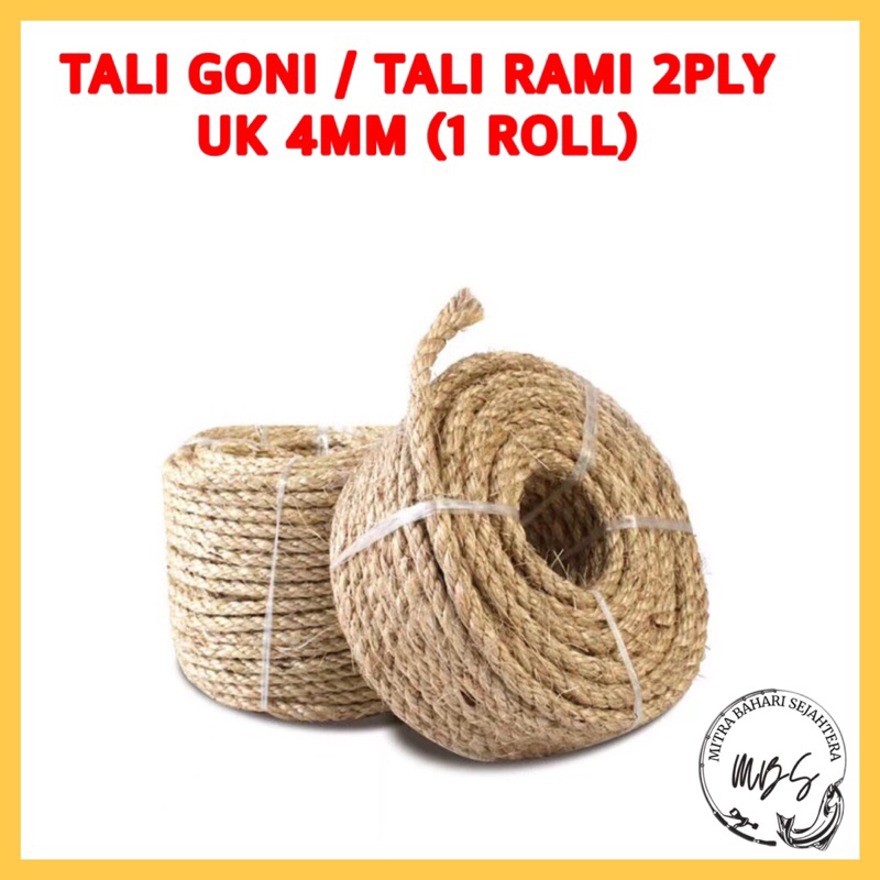 Jual TALI GONI / TALI RAMI 2PLY UK 4MM (1 ROLL 100 METER) | Shopee ...