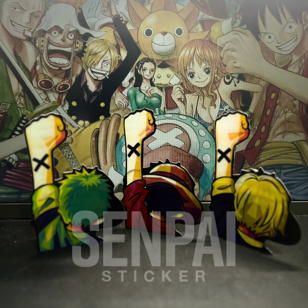 Jual One Piece SENPAI STICKER Stiker Anime 3D TER MURAH Luffy Zoro ...