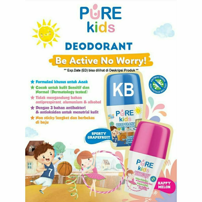 Jual Pure Kids Deodorant Untuk Anak 50ml Shopee Indonesia