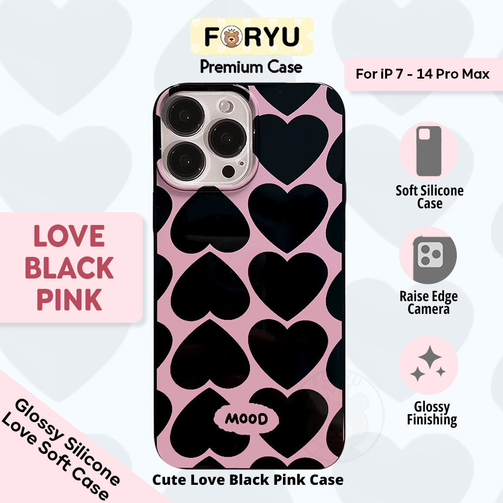 Jual Foryu Cute Glossy Love Black Pink Mood Candy Soft Silicone Case ...