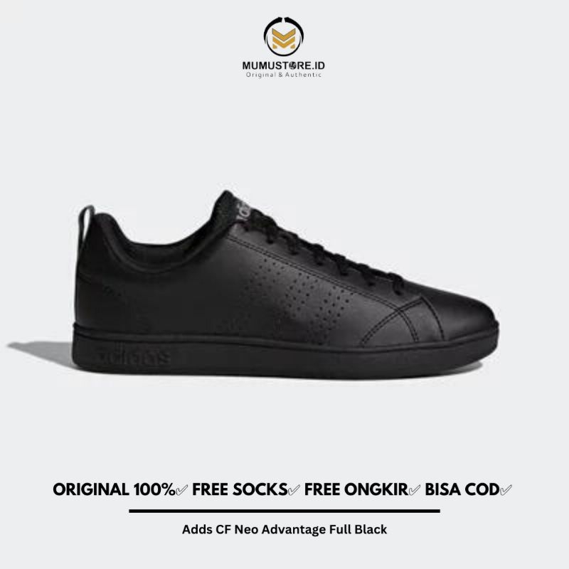 Sepatu Kasual Pria dan Wanita Adidas CF Neo Advantage Full Black Original