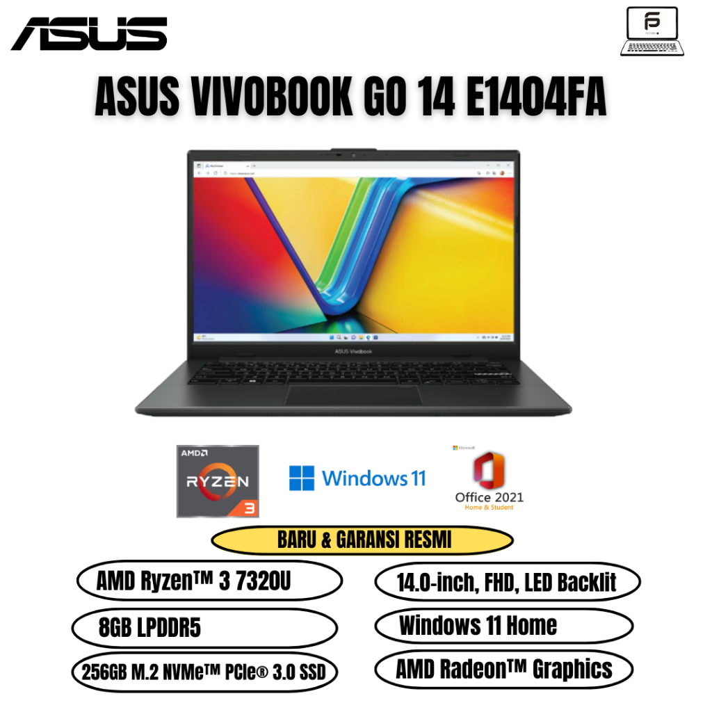 Jual Asus Vivobook Go 14 E1404fa Fhd321 Ryzen 3 7320u 8gb 512gb Radeon 610m W11ohs 140 Fhd Blk 3938