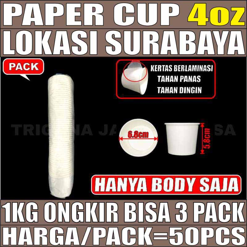 Jual Paper Cup 4oz 50pcs Gelas Kertas Ice Cream Eskrim Jasuke Surabaya ...