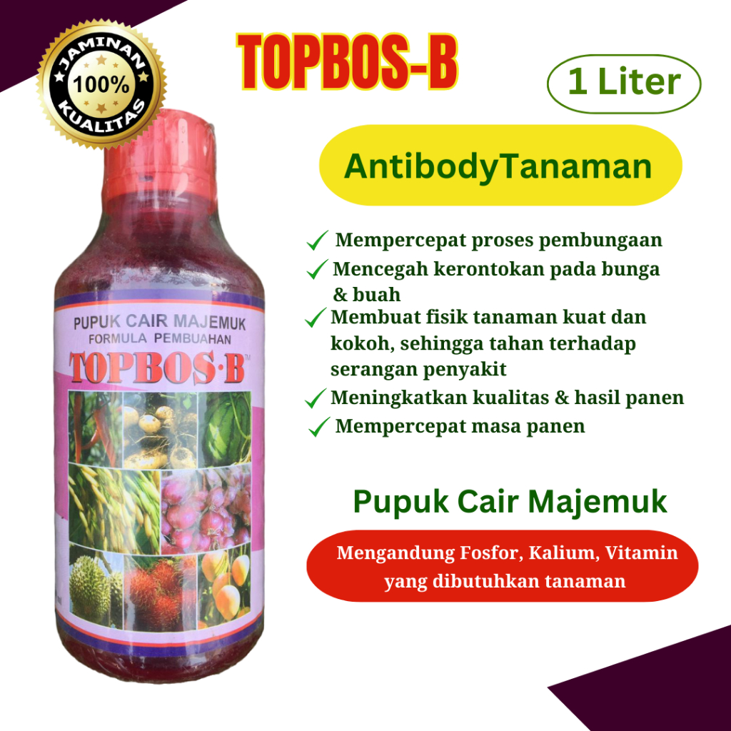 Jual TopBos 1 Liter - Pupuk Cair Majemuk Pembuahan | Shopee Indonesia