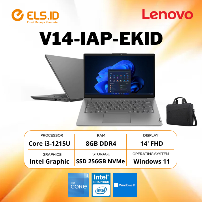 Jual Lenovo V14 G3 IAP Core i3 1215U 8GB SSD 256GB 14' FHD W11+OHS ...