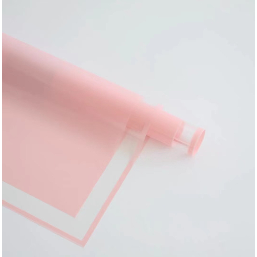 Jual [GROSIR] PASTEL WAXXY OPP WRAPPING PAPER TRANSPARENT FRAME GOLD ...